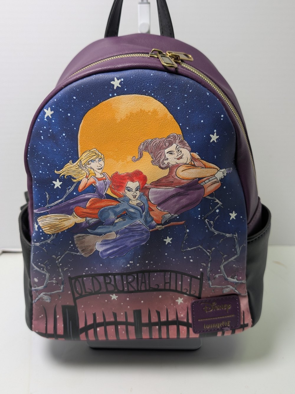 Loungefly Disney Hocus Pocus Cemetery Night Mini Backpack Glow In Dark NWT